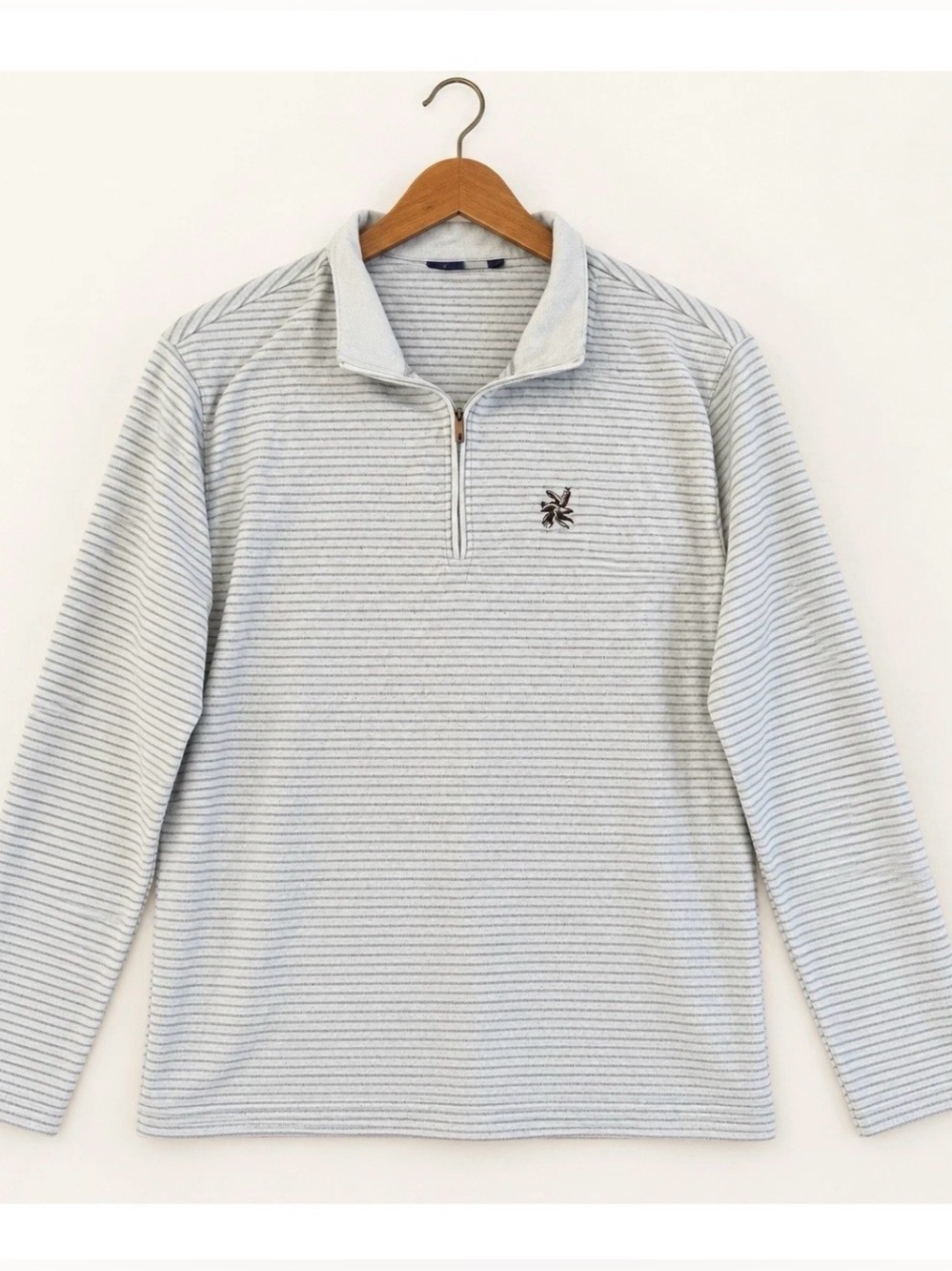 FootJoy FJ Performance Quarter Zip Pullover Mens XXL Blue White Stripe Golf